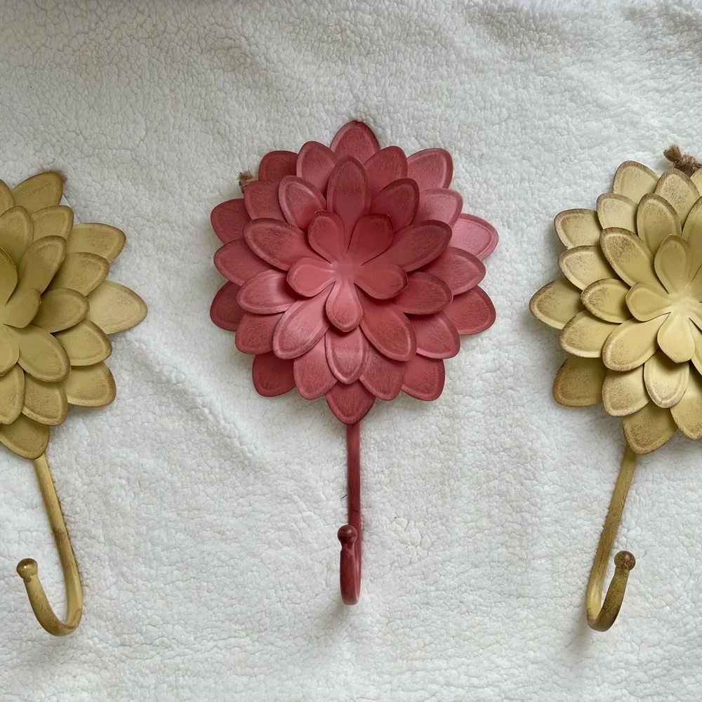 Floral Wall Hook Set - Pink and Yellow